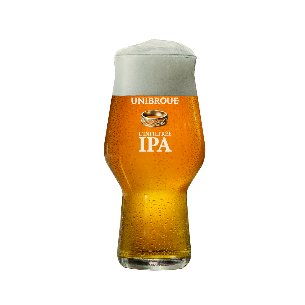 Unibroue L'infiltrée IPA beer glass 16oz