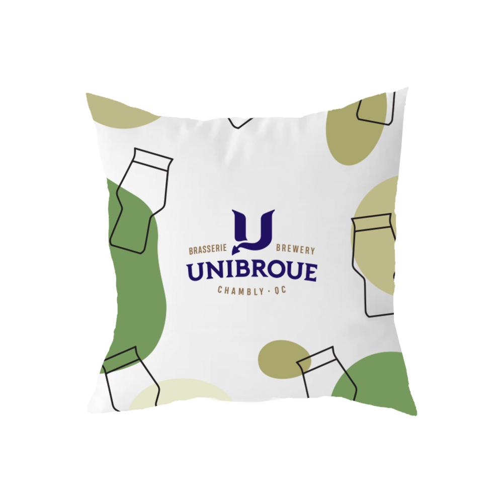 Coussin extérieur Unibroue - Imprimé verre à bière IPA