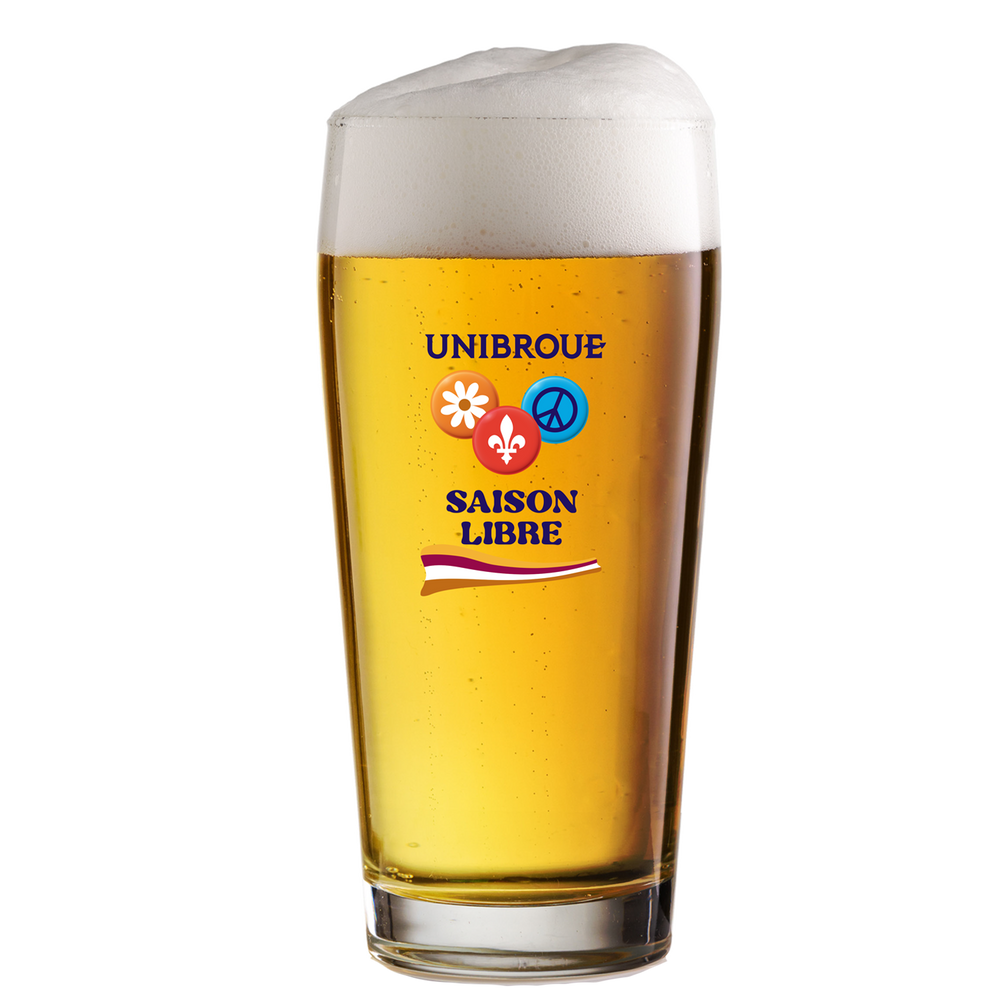 Unibroue Saison Libre 20oz beer glass